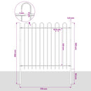 vidaXL fekete BOXTEL acélkerítés karimás tetejű 170 x 150 cm