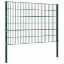 vidaXL zöld vas kerítéspanel oszlopokkal 176,5 x 120 cm