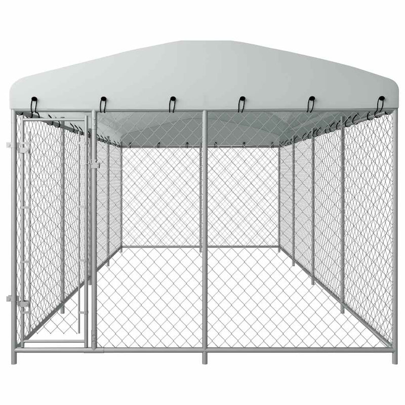 vidaXL kültéri kutyakennel tetővel 7,6 x 3,8 x 2,3 m