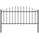 vidaXL fekete lándzsahegy tetejű acélkerítés (0,5-0,75) x 1,7 m