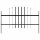 vidaXL fekete acél Woerden kerti kerítés lándzsás tetejű 170 x 100 cm