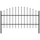 vidaXL fekete acél kerti kerítés lándzsás tetejű 181 x 100 cm