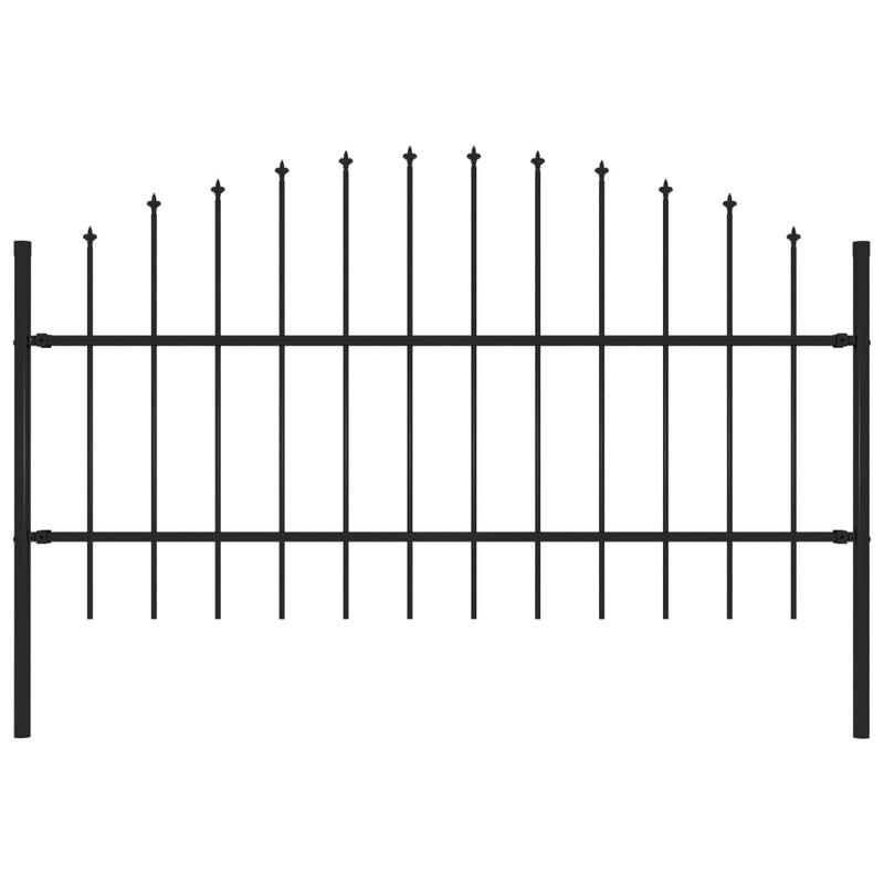vidaXL fekete acél kerti kerítés lándzsás tetejű 181 x 100 cm
