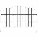 vidaXL fekete acél Woerden kerti kerítés lándzsás tetejű 170 x 100 cm