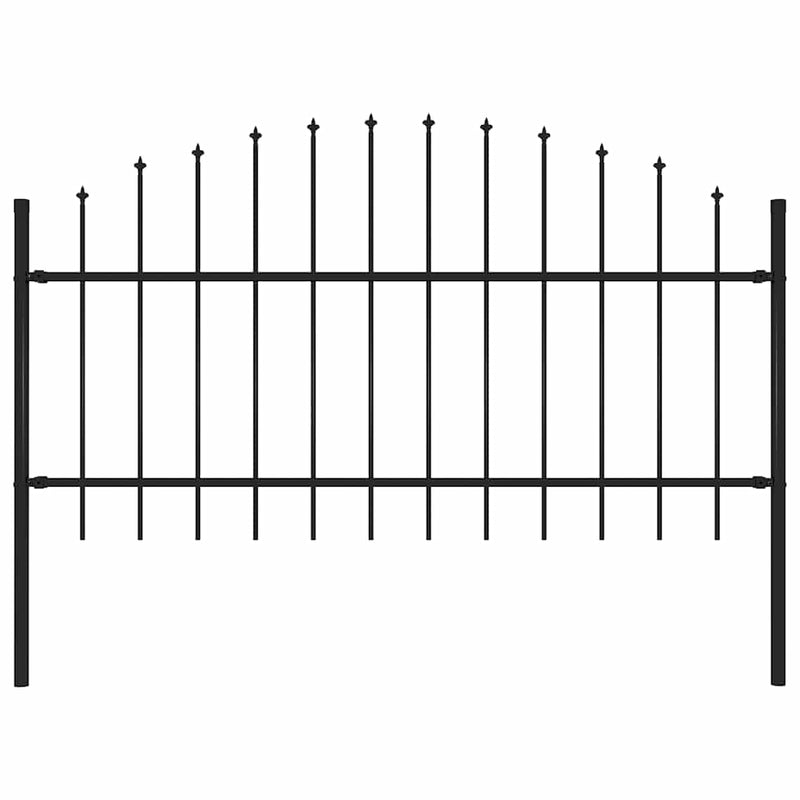 vidaXL fekete acél kerti kerítés lándzsás tetejű 181 x 125 cm