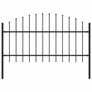 vidaXL fekete acél Woerden kerti kerítés lándzsás tetejű 170 x 125 cm