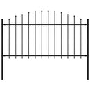 vidaXL fekete acél kerti kerítés lándzsás tetejű 181 x 150 cm