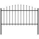 vidaXL fekete acél Woerden kerti kerítés lándzsás tetejű 170 x 150 cm
