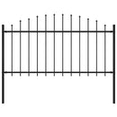 vidaXL fekete acél Woerden kerti kerítés lándzsás tetejű 170 x 150 cm