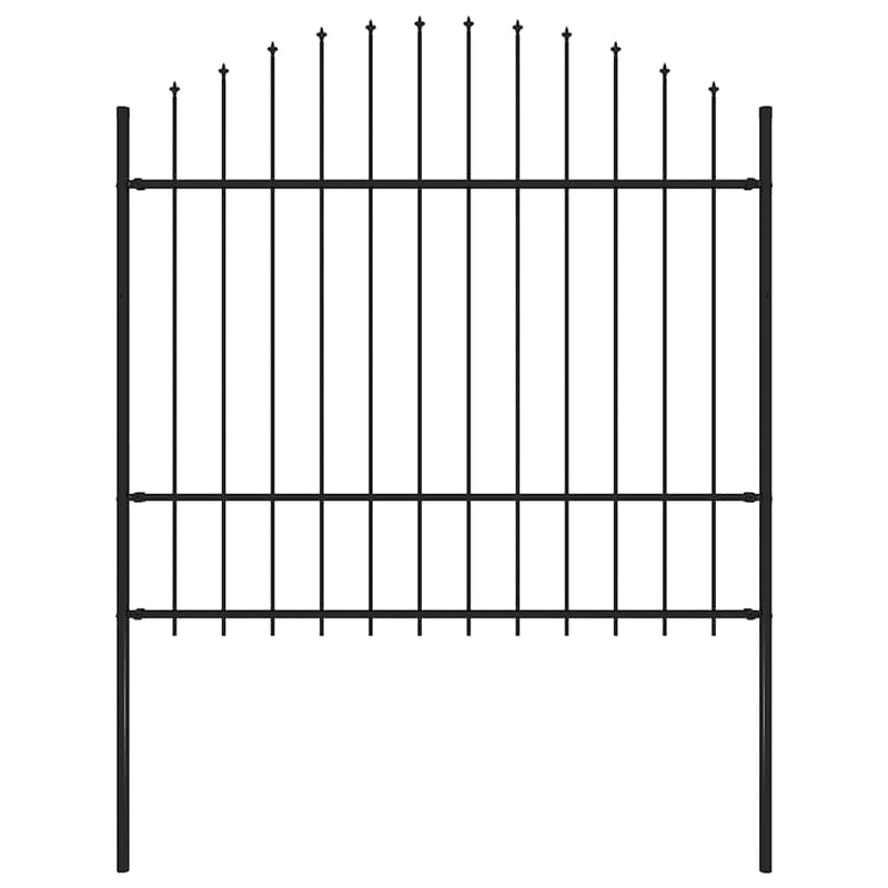 vidaXL fekete acélkerítés lándzsás tetejű 181 x 175 cm