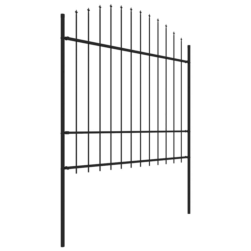 vidaXL fekete acélkerítés lándzsás tetejű 181 x 175 cm