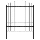 vidaXL fekete acél kerti kerítés lándzsás tetejű 181 x 200 cm