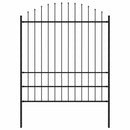 vidaXL fekete acél Woerden kerti kerítés lándzsás tetejű 170 x 200 cm