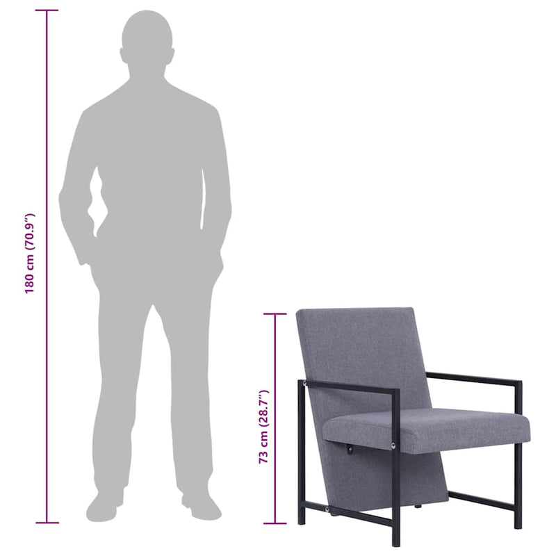 vidaXL világosszürke szövetfotel