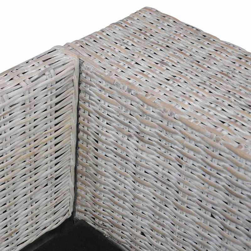 vidaXL 2 személyes szürke természetes rattan kanapé párnával