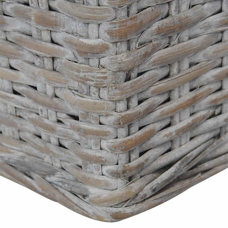 vidaXL 2 személyes szürke természetes rattan kanapé párnával