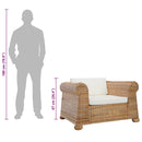 vidaXL természetes rattan fotel párnákkal