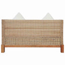 vidaXL 2 személyes természetes rattan kanapé párnával