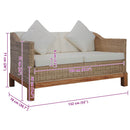 vidaXL 2 személyes természetes rattan kanapé párnával