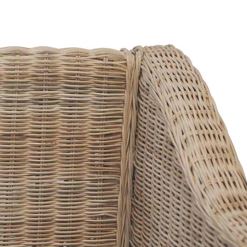 vidaXL 2 személyes természetes rattan kanapé párnával