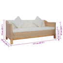 vidaXL 3 személyes természetes rattan kanapé párnával