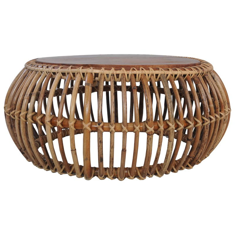 vidaXL 2 db természetes rattan dohányzóasztal