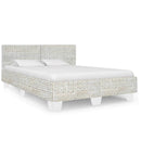 vidaXL szürke természetes rattan ágykeret 160 x 200 cm