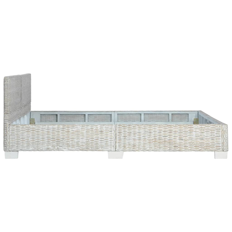 vidaXL szürke természetes rattan ágykeret 160 x 200 cm