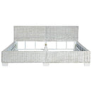 vidaXL szürke természetes rattan ágykeret 180 x 200 cm