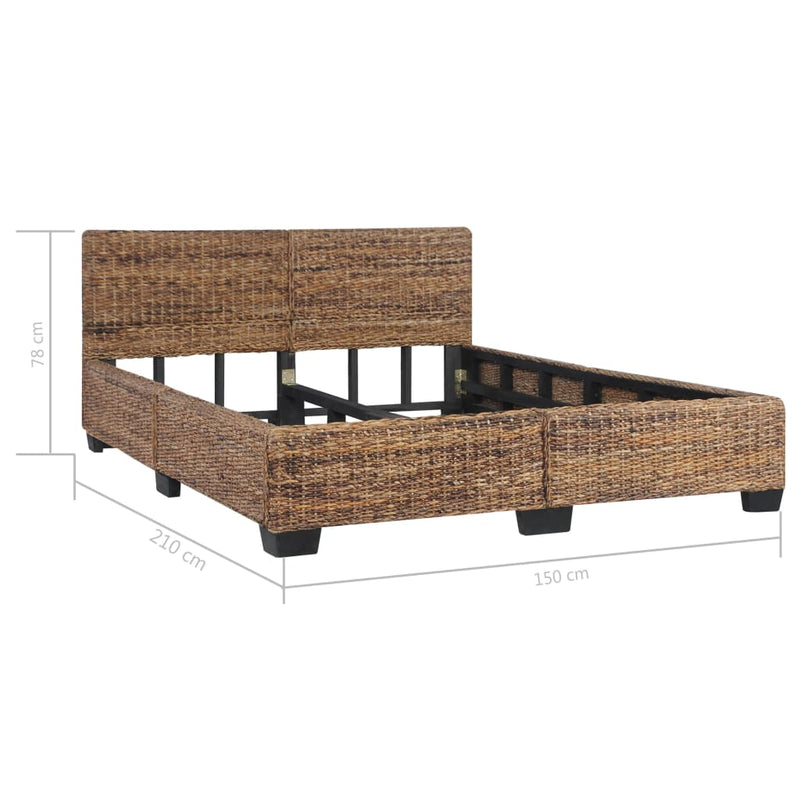 vidaXL természetes rattan ágykeret 140 x 200 cm