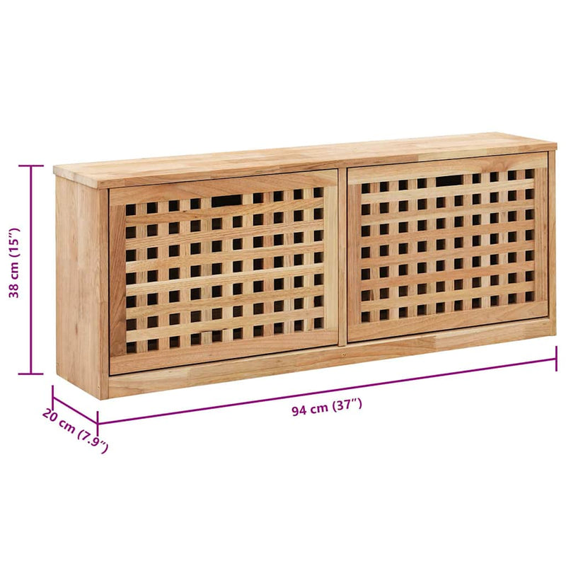 vidaXL tömör diófa cipőtároló pad 94 x 20 x 38 cm