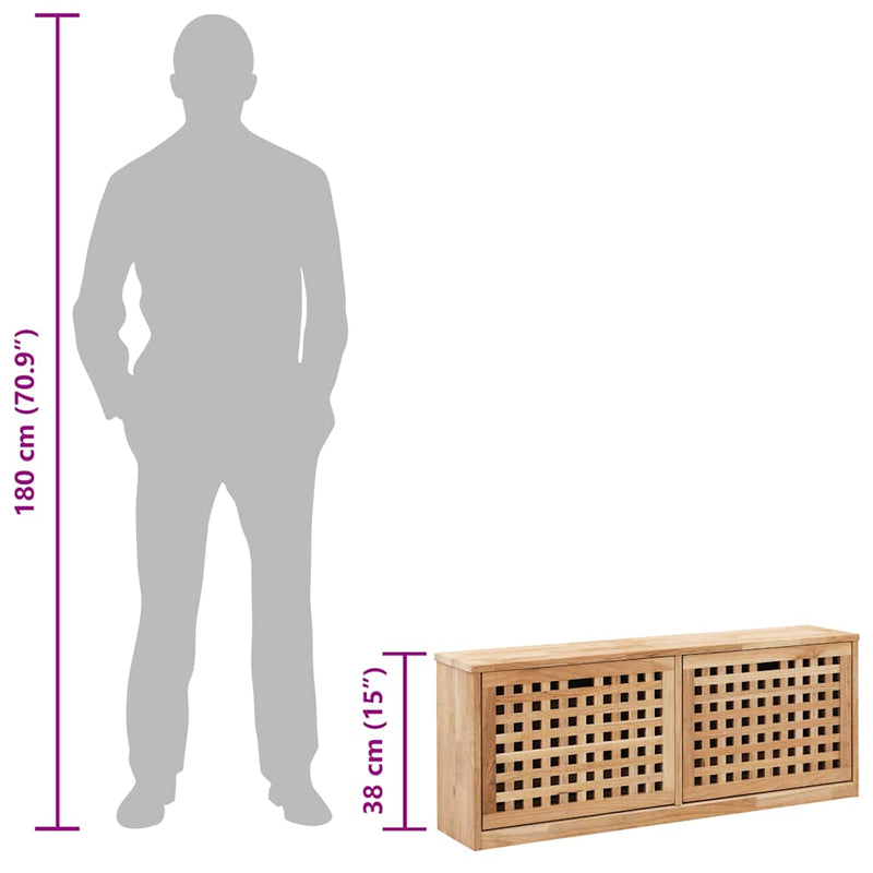 vidaXL tömör diófa cipőtároló pad 94 x 20 x 38 cm