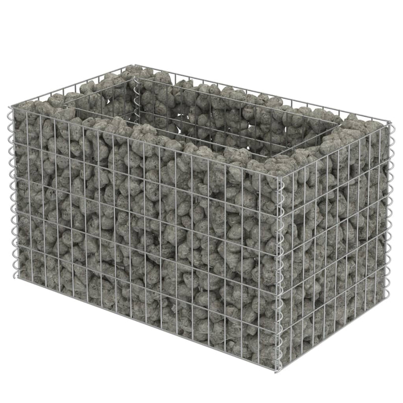 vidaXL horganyzott acél gabion magaságyás 90 x 50 x 50 cm