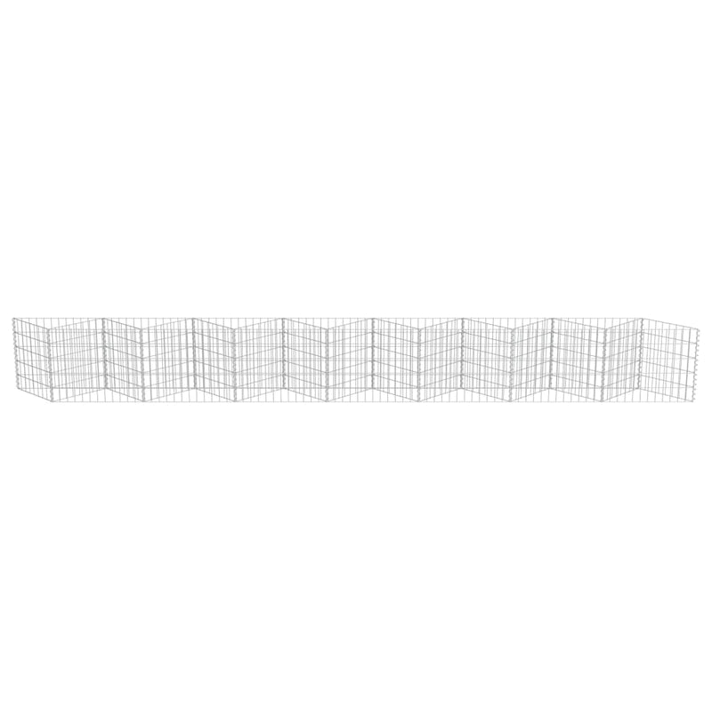 vidaXL horganyzott acél gabion fal 450 x 30 x 50 cm