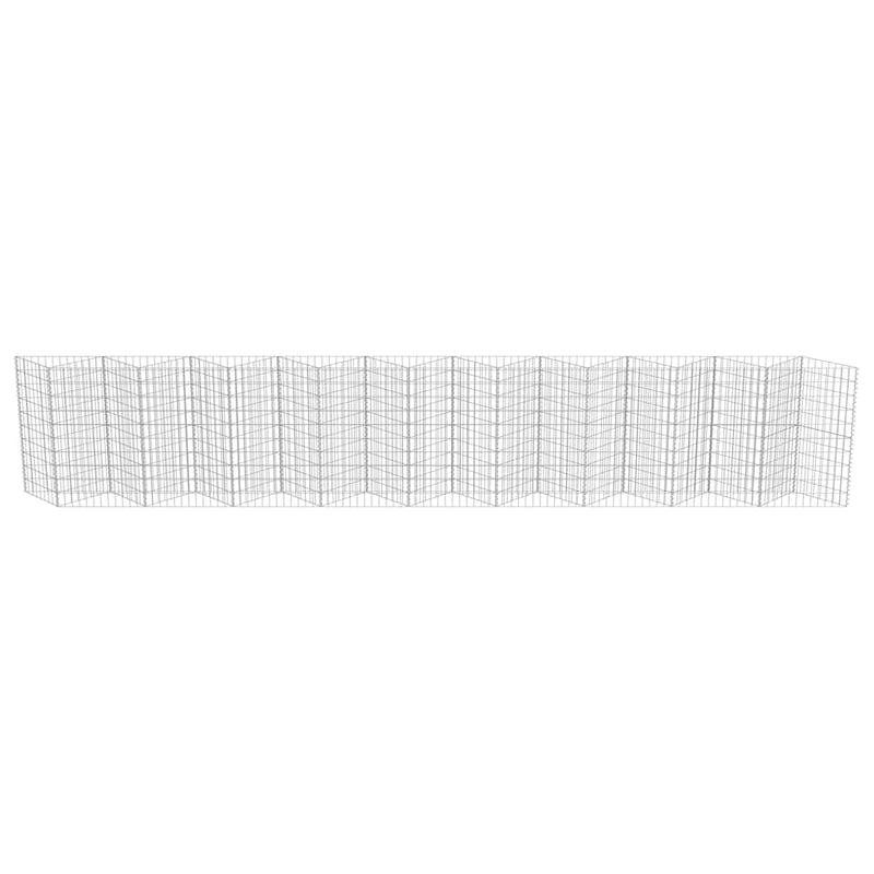 vidaXL horganyzott acél gabion fal 630 x 30 x 100 cm