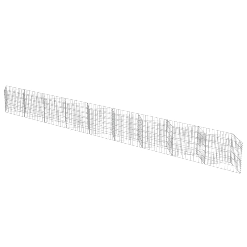 vidaXL horganyzott acél gabion fal 630 x 30 x 50 cm