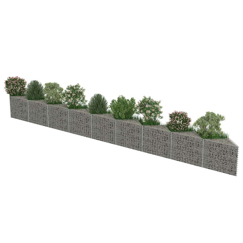 vidaXL horganyzott acél gabion fal 630 x 30 x 50 cm