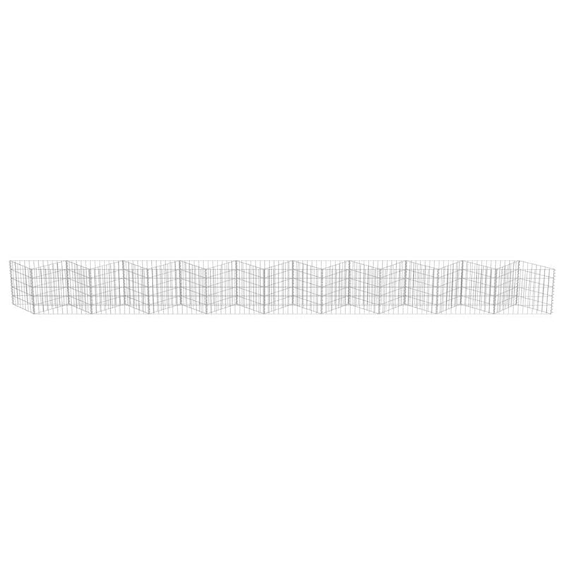 vidaXL horganyzott acél gabion fal 630 x 30 x 50 cm