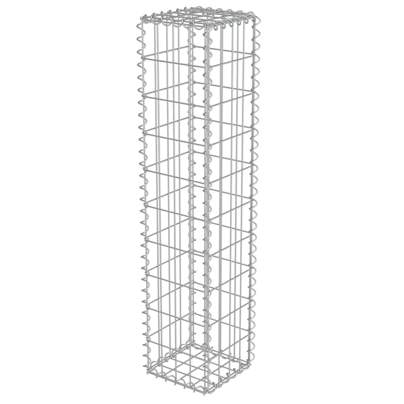 vidaXL horganyzott acél gabion fal fedéllel 20 x 20 x 100 cm