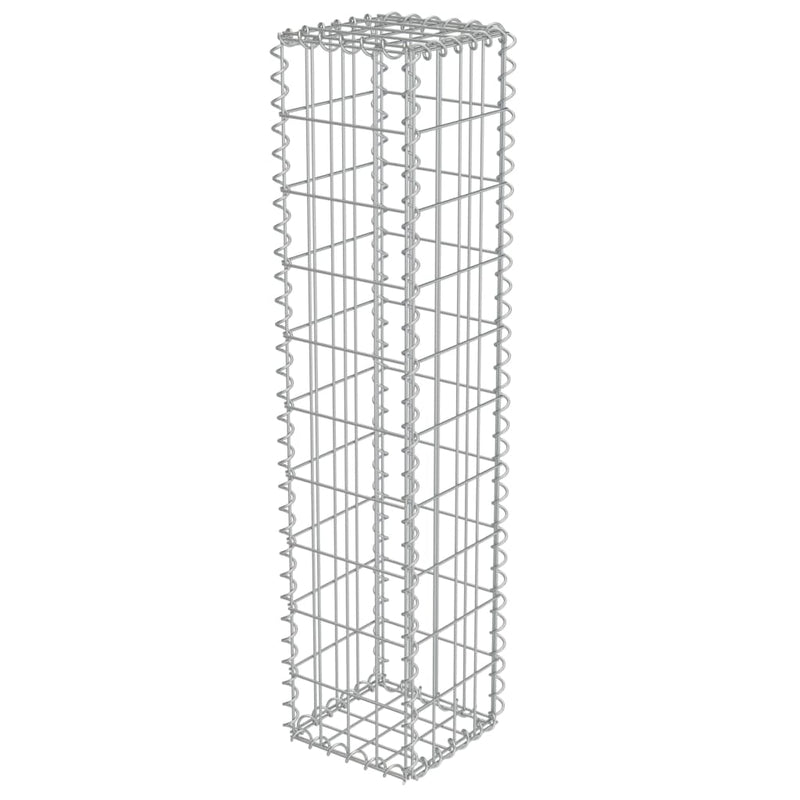 vidaXL horganyzott acél gabion fal fedéllel 20 x 20 x 100 cm