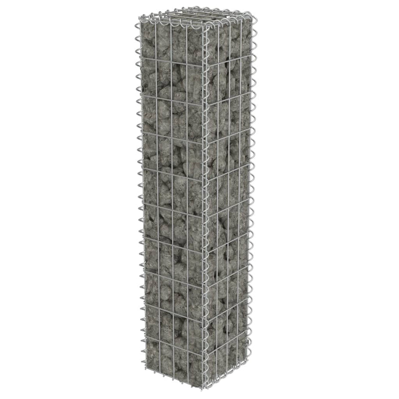 vidaXL horganyzott acél gabion fal fedéllel 20 x 20 x 100 cm