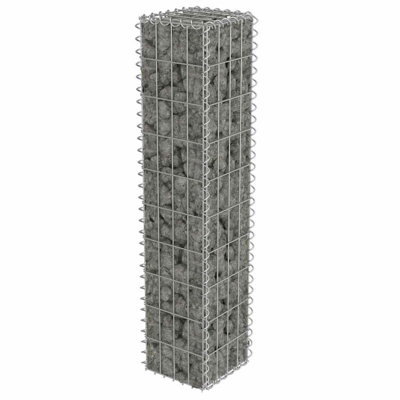 vidaXL horganyzott acél gabion fal fedéllel 20 x 20 x 100 cm