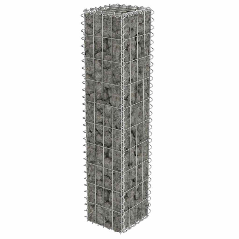 vidaXL horganyzott acél gabion fal fedéllel 20 x 20 x 100 cm
