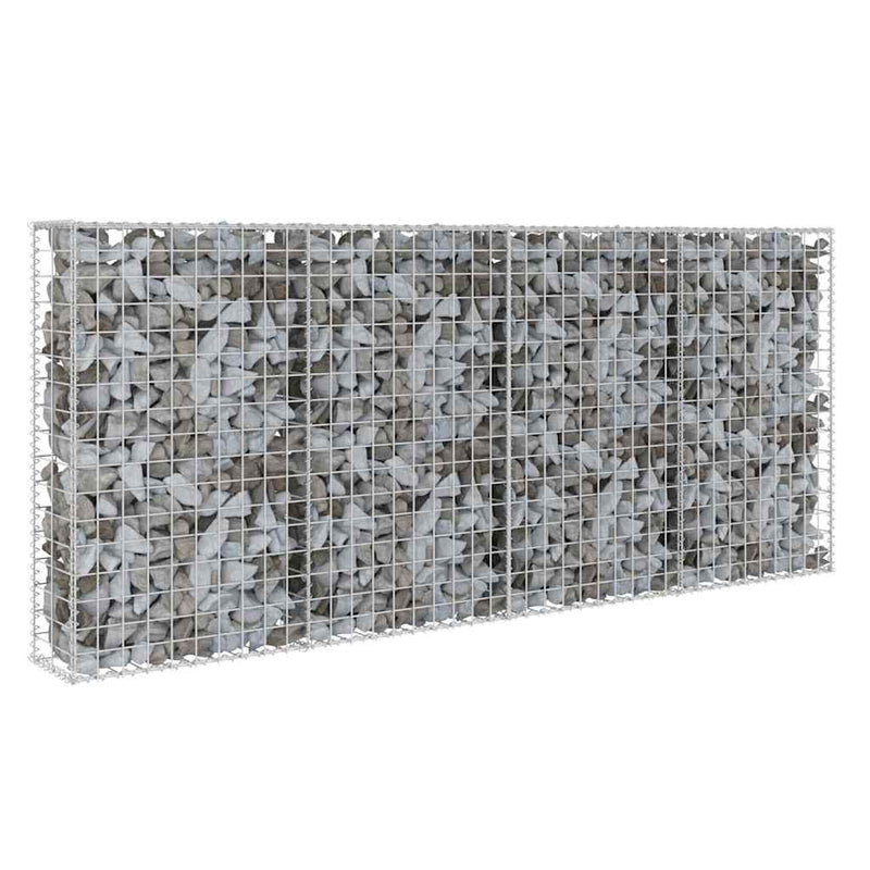 vidaXL horganyzott acél gabion fal fedéllel 200 x 20 x 85 cm