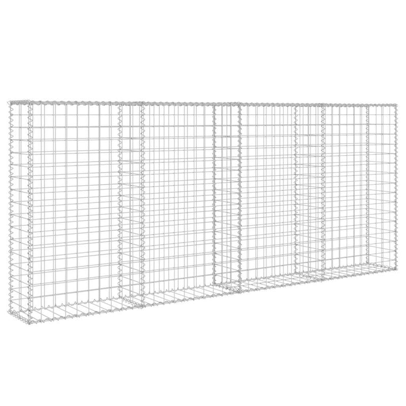 vidaXL horganyzott acél gabion fal fedéllel 200 x 20 x 85 cm