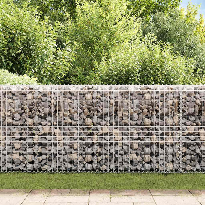 vidaXL horganyzott acél gabion fal fedéllel 200 x 20 x 85 cm