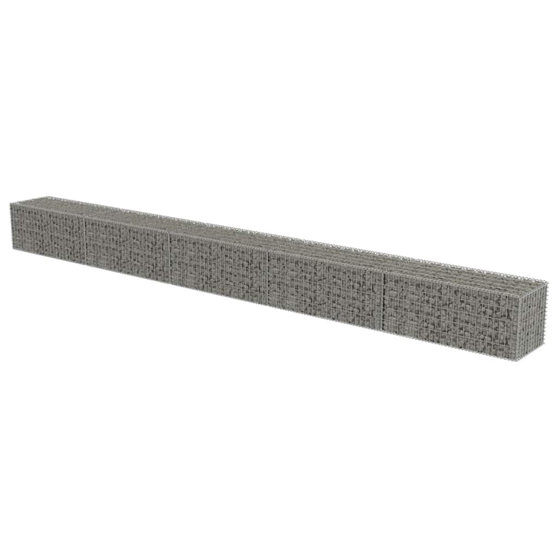 vidaXL horganyzott acél gabion fal fedéllel 600 x 50 x 50 cm