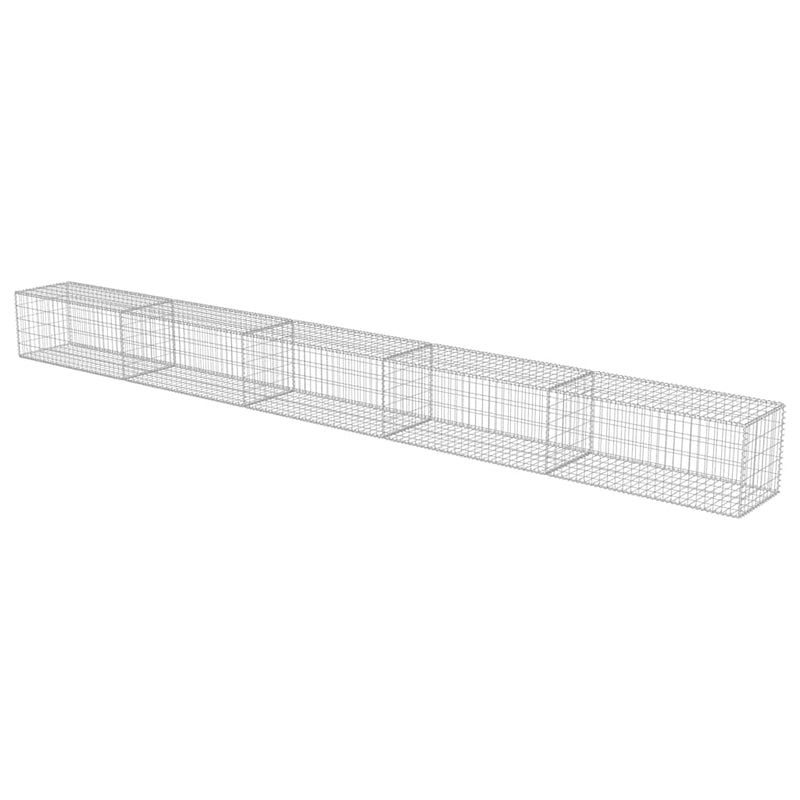vidaXL horganyzott acél gabion fal fedéllel 600 x 50 x 50 cm