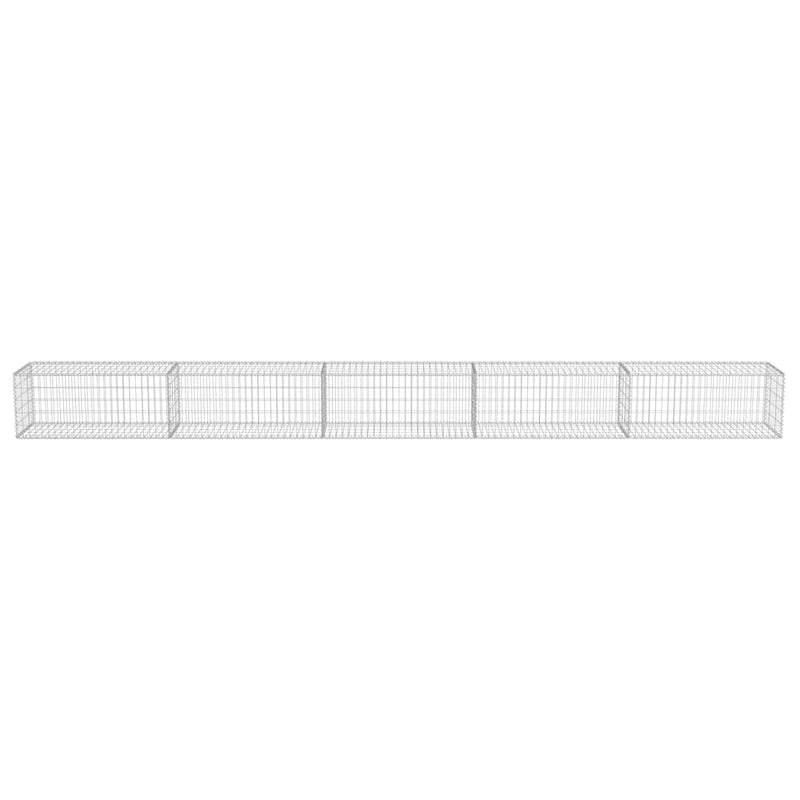 vidaXL horganyzott acél gabion fal fedéllel 600 x 50 x 50 cm