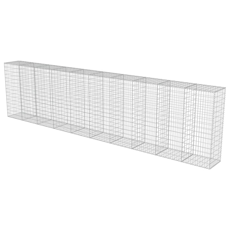 vidaXL horganyzott acél gabion fal fedéllel 600 x 50 x 150 cm